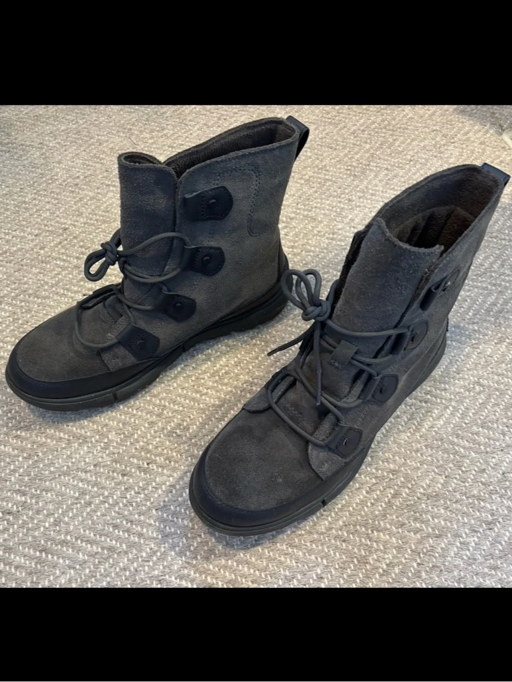 Sorel Men’s Explorer Waterproof Gray Suede Lace-Up Boots